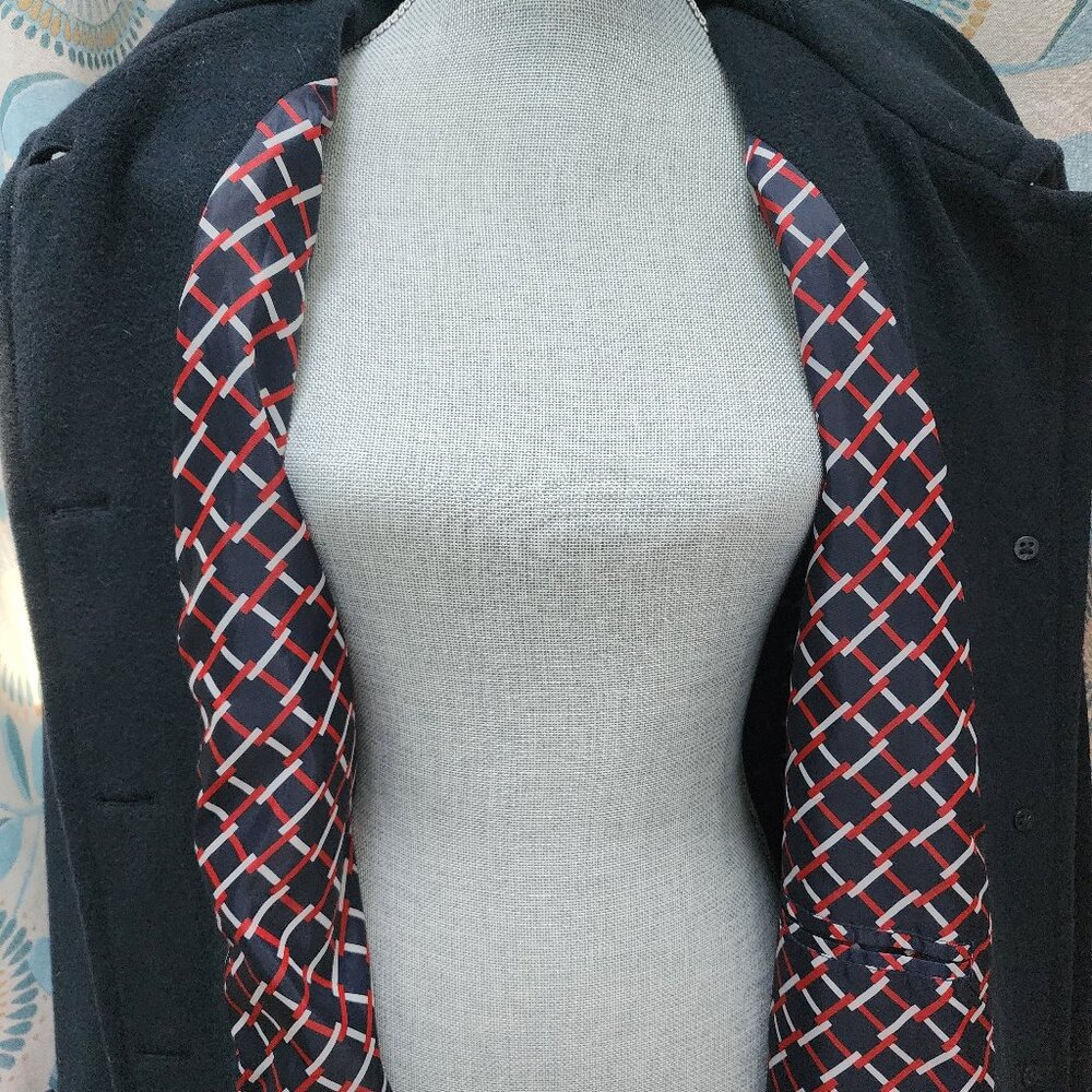 Lands' End Long Black Button-Up Coat - Picture 5 of 8